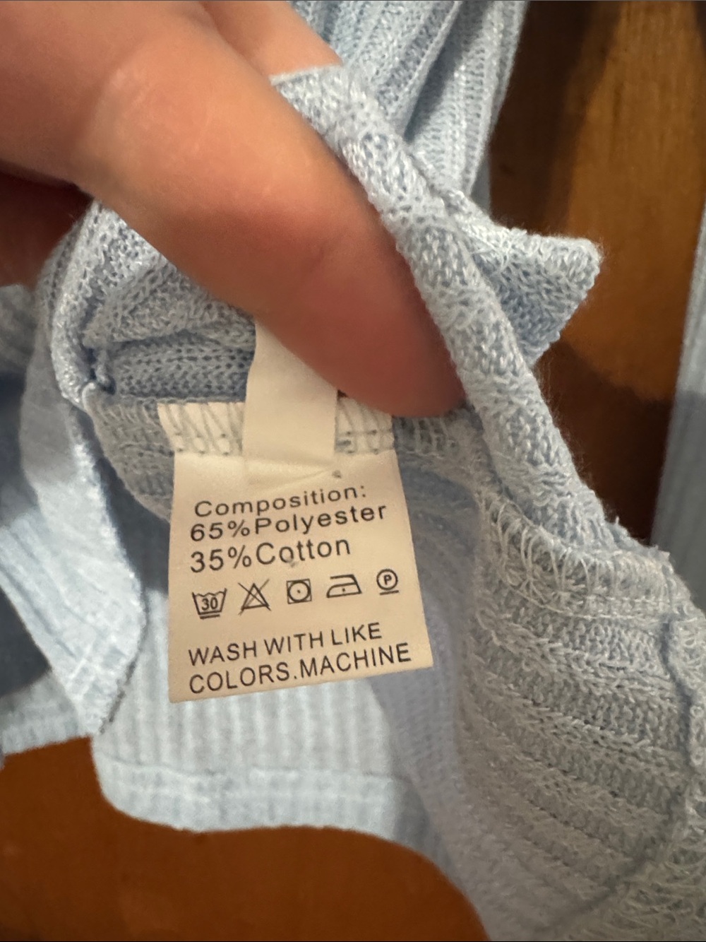 Light Blue Ribbed Button-Front Top & short set - Picture 7 of 7